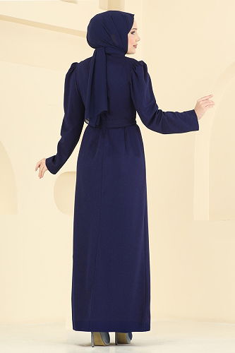 moda selvim الفستان كحلي 0846LVA1173 - Thumbnail