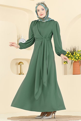 moda selvim Dress 0848LVA1173 Mint - Thumbnail