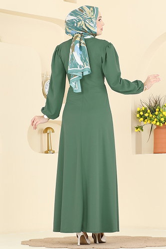 moda selvim Dress 0848LVA1173 Mint - Thumbnail