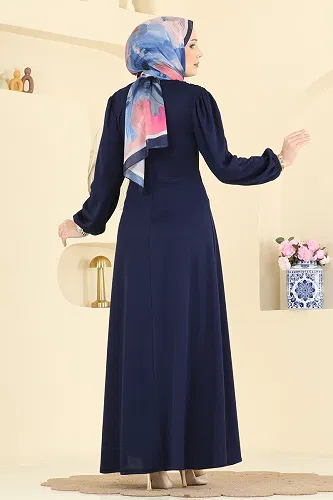 moda selvim الفستان كحلي 0848LVA1173 - Thumbnail