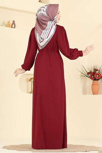 moda selvim الفستان خمري 0850LVA1173 - Thumbnail