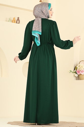 moda selvim الفستان زيتي 0850LVA1173 - Thumbnail