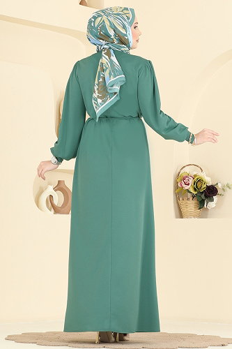 moda selvim Dress 0850LVA1173 Mint - Thumbnail