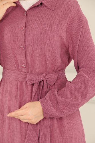 moda selvim 1006YNS793 الزهري فستان - Thumbnail