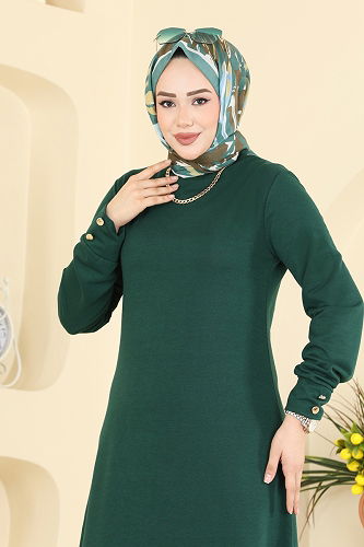 moda selvim الفستان زيتي 1009ETT926 - Thumbnail