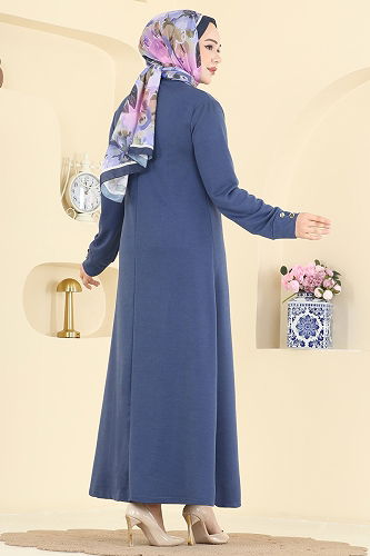 moda selvim الفستان ازرق 1009ETT926 - Thumbnail