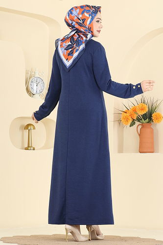 moda selvim الفستان كحلي 1009ETT926 - Thumbnail