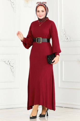 H.B.S. - Dress 1009HBS856 Burgundy