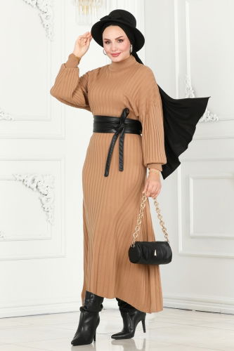 H.B.S. - Dress 1009HBS856 Latte