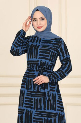 moda selvim 1011MRT754 نمط 1ياقوتي فستان - Thumbnail