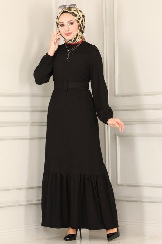 moda selvim Dress 1011YNS793 Black - Thumbnail