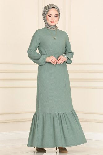 moda selvim 1011YNS793 تركوازي فستان - Thumbnail