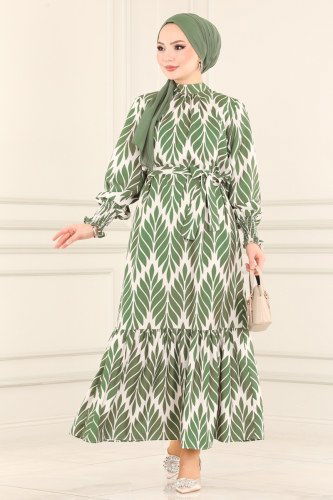 moda selvim 101MP806 العفني فستان - Thumbnail
