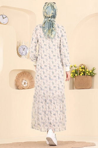 moda selvim Dress 101NZRK1200 Ecru - Thumbnail
