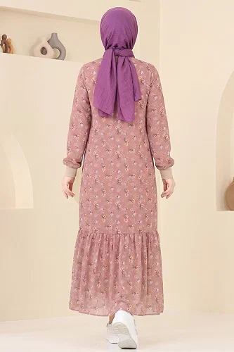 moda selvim Dress 101NZRK1200 Rose Dried - Thumbnail