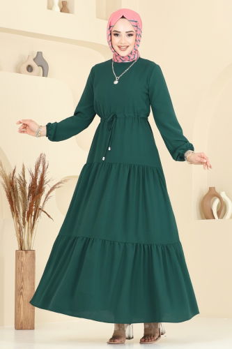 moda selvim Dress 103MP806 Emerald - Thumbnail