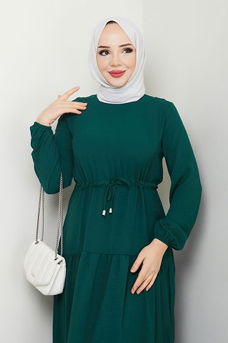 moda selvim Dress 103MP806 Emerald - Thumbnail