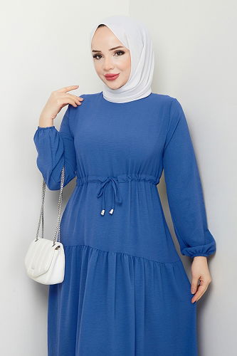 moda selvim الفستان ازرق 103MP806 - Thumbnail