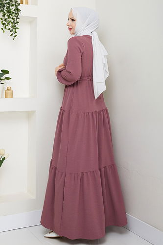 moda selvim الفستان وردي 103MP806 - Thumbnail
