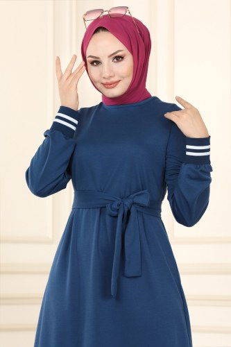 moda selvim 1042MRT754 ياقوتي فستان - Thumbnail