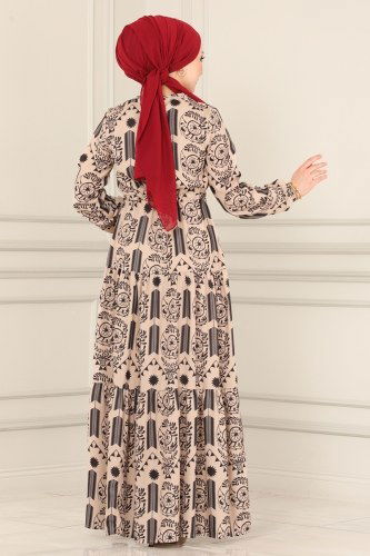 moda selvim 105MP806 فيزيون فستان - Thumbnail