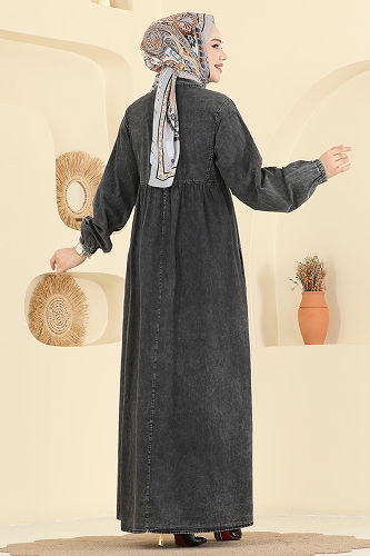 moda selvim Dress 105ZNE1011 Black Jeans - Thumbnail