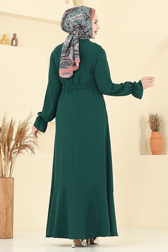 moda selvim الفستان زيتي 1061ERK1158 - Thumbnail