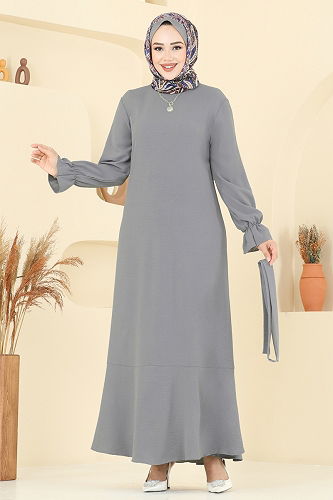 moda selvim Dress 1061ERK1158 Gray - Thumbnail