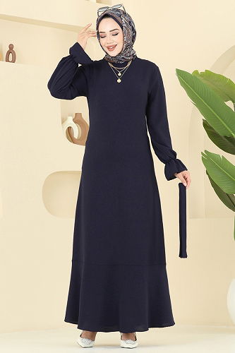moda selvim Dress 1061ERK1158 Navy Blue - Thumbnail