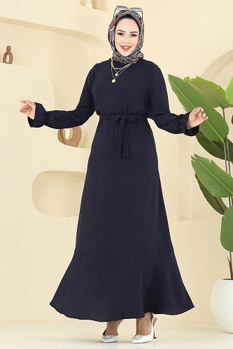 moda selvim الفستان كحلي 1061ERK1158 - Thumbnail