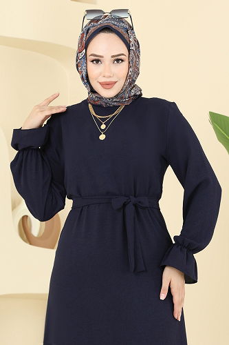 moda selvim الفستان كحلي 1061ERK1158 - Thumbnail