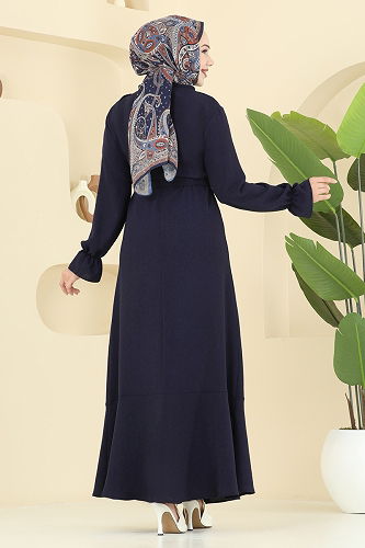 moda selvim الفستان كحلي 1061ERK1158 - Thumbnail