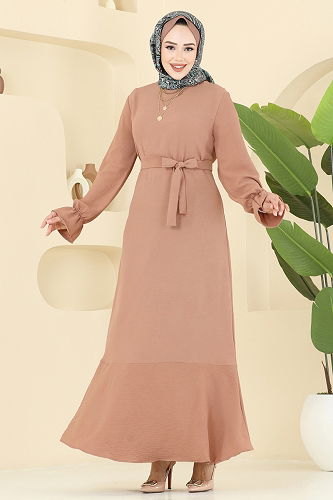 moda selvim Dress 1061ERK1158 Powder Vision - Thumbnail