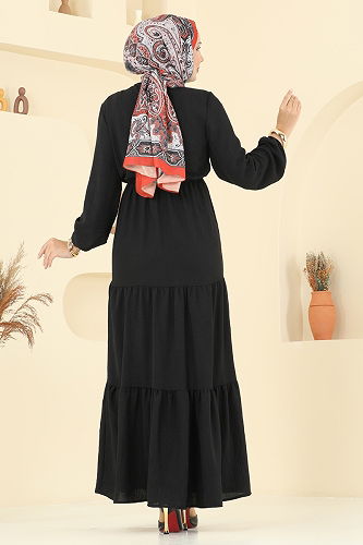 moda selvim Dress 1062ERK1158 Black - Thumbnail