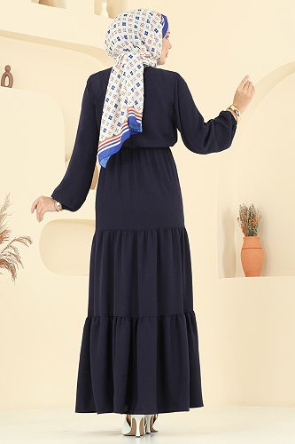 moda selvim Dress 1062ERK1158 Navy Blue - Thumbnail
