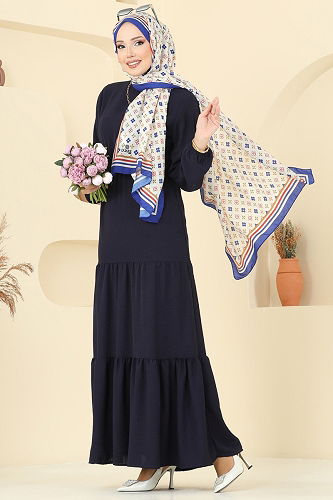 moda selvim الفستان كحلي 1062ERK1158 - Thumbnail