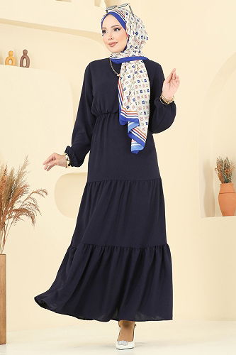 moda selvim الفستان كحلي 1062ERK1158 - Thumbnail