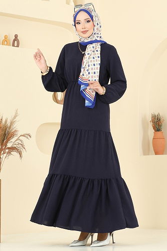 moda selvim الفستان كحلي 1062ERK1158 - Thumbnail