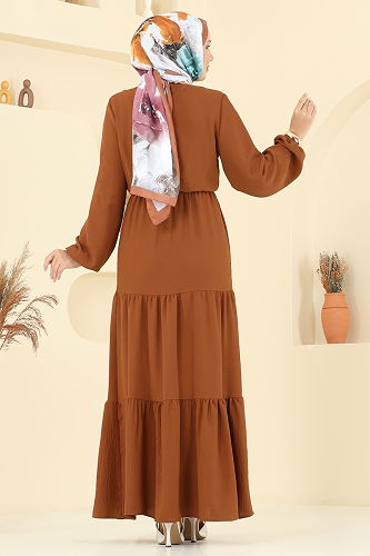 moda selvim Dress 1062ERK1158 Tan - Thumbnail