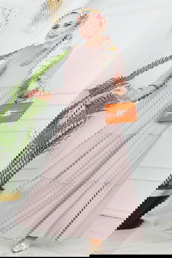 Modaselvim خصم صافٍ20%+20% في سلة التسوق الفستان بيج 1068BG354