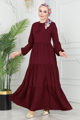 B.G.S. - Dress 1068BG354 Burgundy