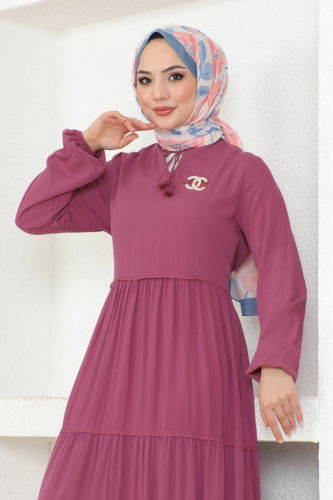 moda selvim DRESS 1068BG354 Dark Rose Dusky - Thumbnail