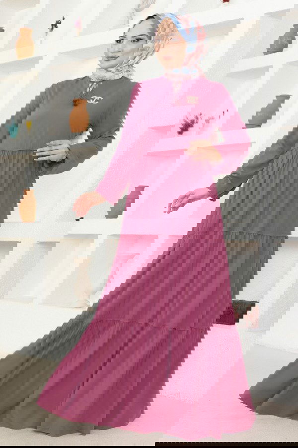 Modaselvim خصم صافٍ20%+20% في سلة التسوق الفستان وردي غامق 1068BG354