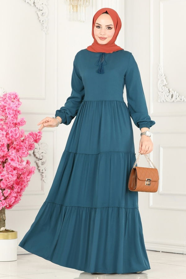 Modaselvim خصم صافٍ20%+20% في سلة التسوق الفستان بترولي 1068BG354