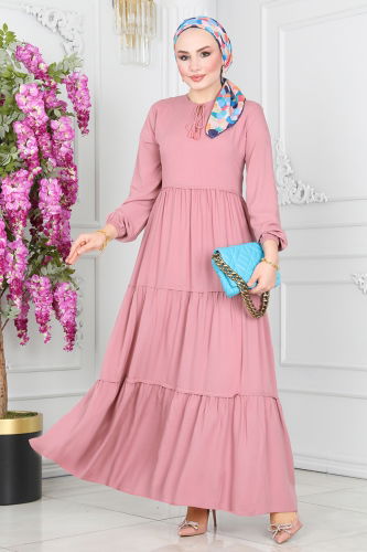 moda selvim Dress 1068BG354 Rose Dried - Thumbnail