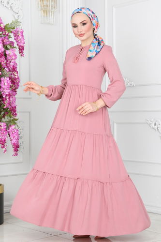 moda selvim Dress 1068BG354 Rose Dried - Thumbnail