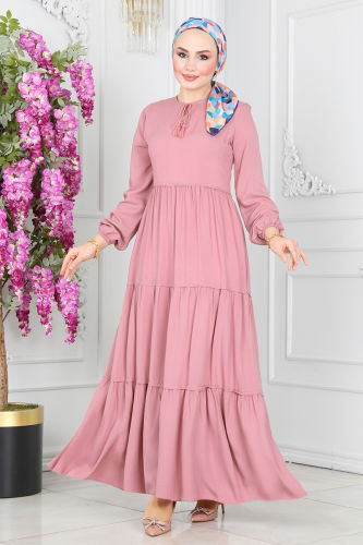 moda selvim Dress 1068BG354 Rose Dried - Thumbnail