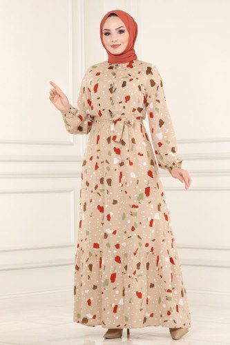 moda selvim Dress 1092BG354 Vision - Thumbnail