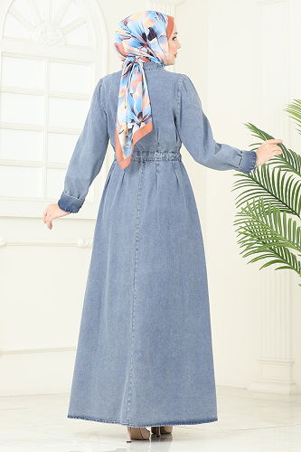 moda selvim Dress 109ZNE1011 Light Denim - Thumbnail