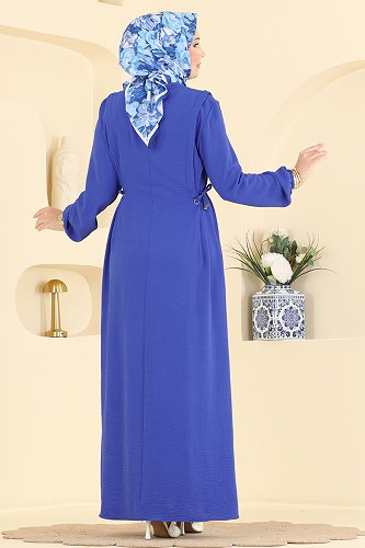 moda selvim Dress 1100ZNNK1102 Saxe - Thumbnail
